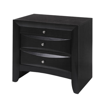 Contemporary 2 Drawer Wood  Nightstand By Ireland , Black - View 4