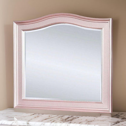 46 Inch Contemporary Style Wooden Frame Mirror, Rose Pink - View 7