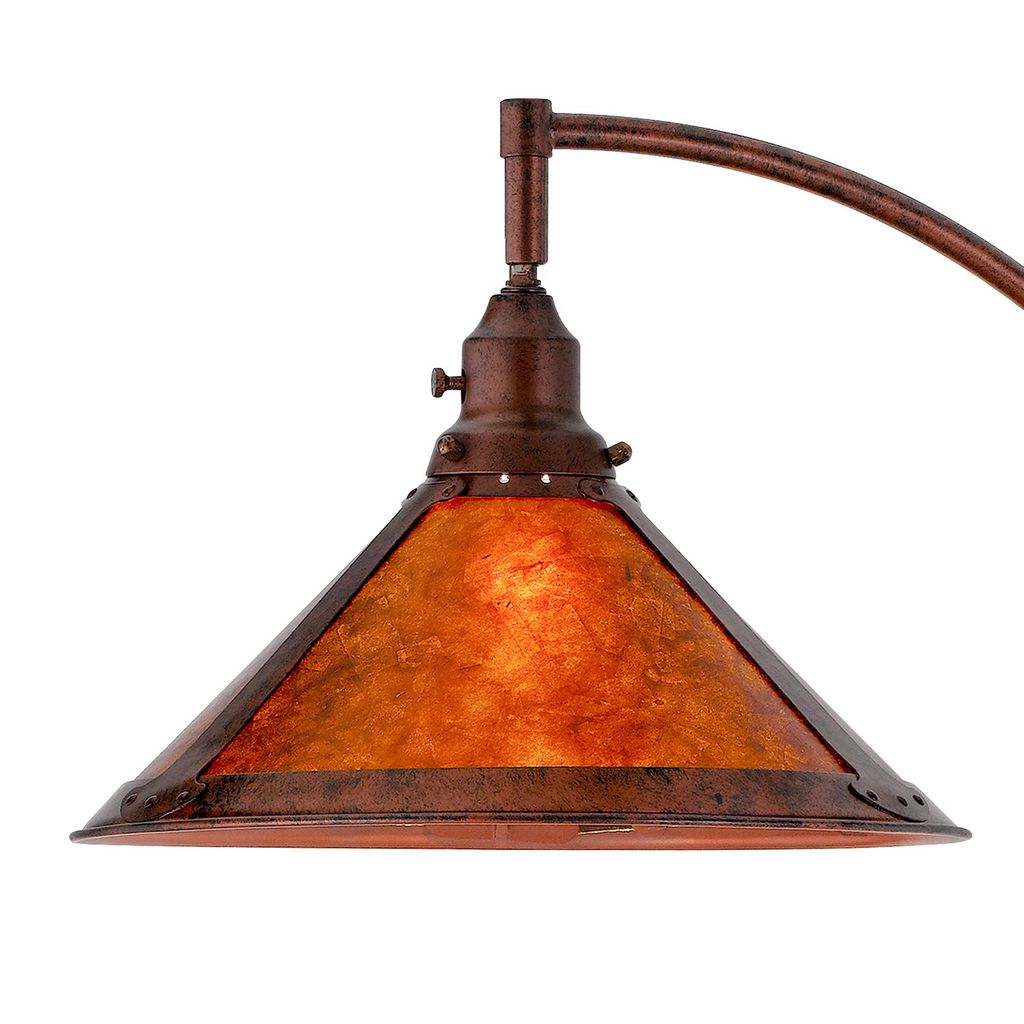 Cyan 65 Inch Modern Adjustable Arc Floor Lamp, Amber Mica Shade, Rust Metal - View 2