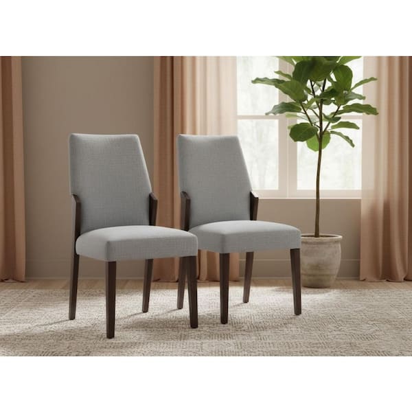 Contemporary Gray Linen Like Fabric Chaise